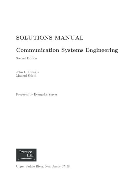 Communication systems engineering second edition solution manual. - Gesundheitsmedizin - wohlbefinden und problemlosung durch kreative kommunikation.