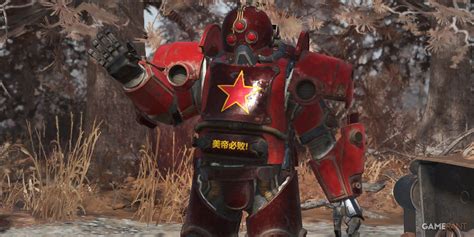 Communist power armor fallout 4.  Fatigues has many color variations.  After much tri...