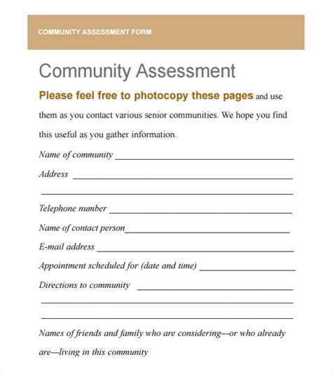 Community Assessment Free Papers