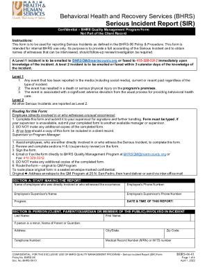 Community Care Reportable Incident Form - Interior Health