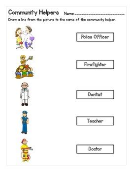 Community Helper Matching Worksheet Have Fun Teaching