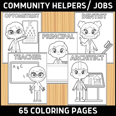 Community Helpers Coloring Page by Teach Simple