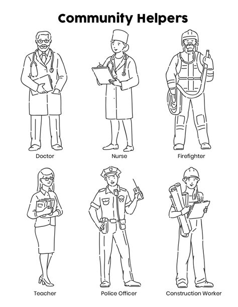 Community Helpers Coloring Pages Architect