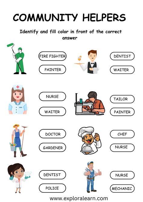 Community Helpers Worksheet Education.com