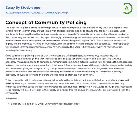 Community Policing Essay - 1034 Words Bartleby