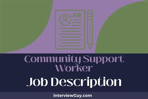 Community Support Worker Job Description For 2024