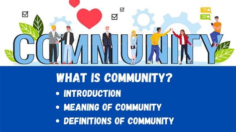 Community define. Introduction. Community is a broad topic within sociology, the social sciences generally, and indeed even in the natural and physical sciences. This bibliography … 
