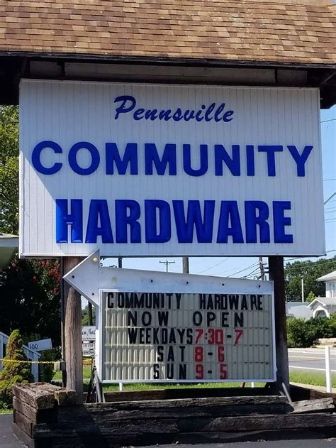 Open Now. Accepts Credit Cards. Open to All. Offers Military Discount. Dogs Allowed. 1. Pennsville Community Hardware. 4.0 (4 reviews) Hardware Stores. This is a …. 