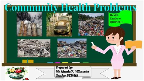 Major Community Health Problems. 1. Pollution. Pollution as one of the pressing concerns of the country has been consistently poses a lot of threats to environment as well as hazards to human health and welfare. This is manifested by the prevalence of diseases and the quality of environment incurred by the unconcerned and irresponsible citizens.. 