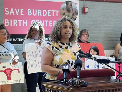 Community members protest against Burdett Birth Center closure