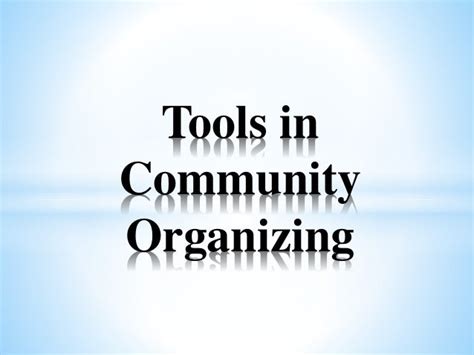 tools in community organizing. Jan. 7, 2017 • 3 likes • 6,244 views. Download Now. Download to read offline. Education. social work practice with communities. K. …. 