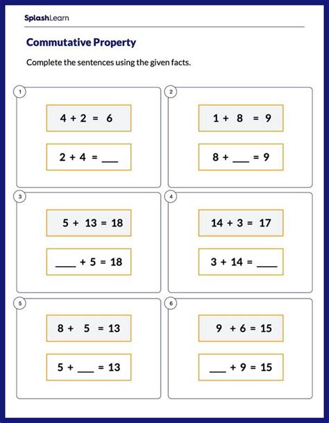 Commutative Property of Addition Definition Worksheets Worksheets