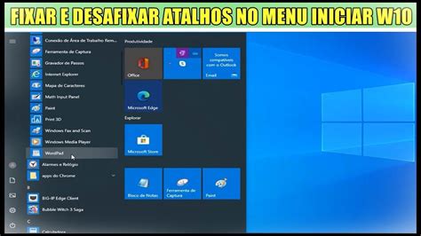 Como FIXAR e DESAFIXAR Atalhos No Menu Iniciar do Sistema ... - YouTube