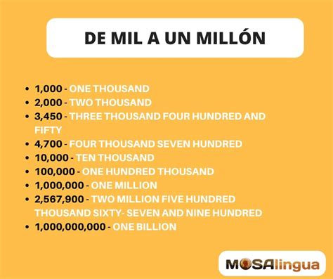 12 Tem 2021 ... Al escribir millares o cifras de más de tres dígitos en inglés se ... Cuando un texto en inglés se refiere a billion está hablando de mil .... 