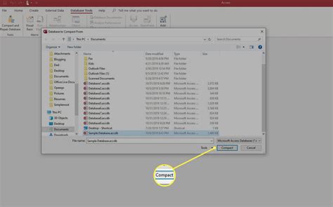 Compact and Repair an Access 2013 Database