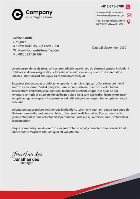 Company Header Template