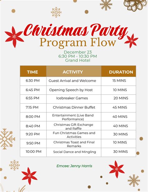 Company christmas party program flow sample script.  www. docx), PDF File (. ...