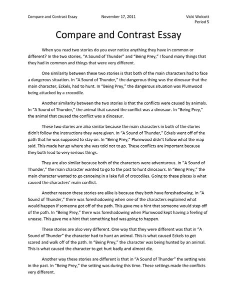 essay compare and contrast two country