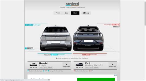 Compare car design and dimensions in a Virtual Showroom