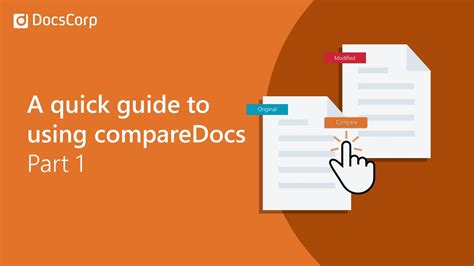 Compare docs. The compareDocs approach to document comparison and workflow is unique. The familiar user interface lets you compare multiple file-formats - including Excel, PowerPoint, PDF, and Word. Start a comparison from within the applications you use every day, like Microsoft Word and Outlook. Share your comparison reports with anyone, and view them in ... 