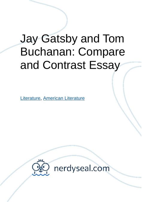 Comparing Jay Gatsby and Tom Buchanan - StudyMode