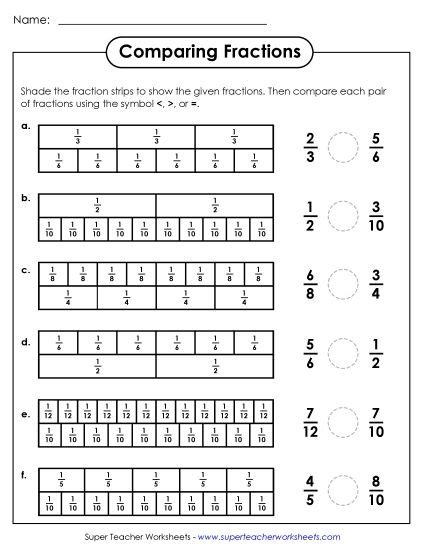 Comparing fractions worksheet.  Fraction Strips.  Find printable worksheets,...
