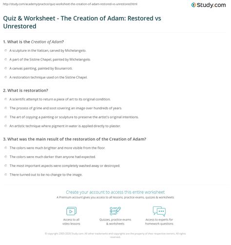 Comparing the Restored and Unrestored Creation of Adam