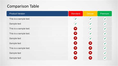 Comparison Chart Templates Free Powerpoint Template