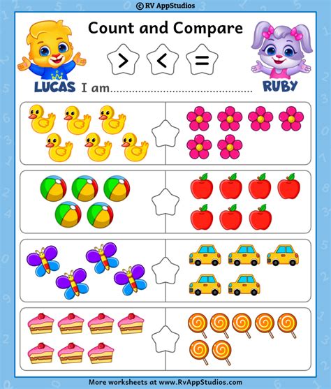Comparison Of Numbers Worksheets