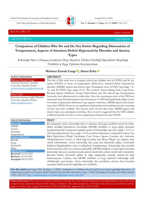 Comparison of Children Who Do and Do Not Stutter Regarding.