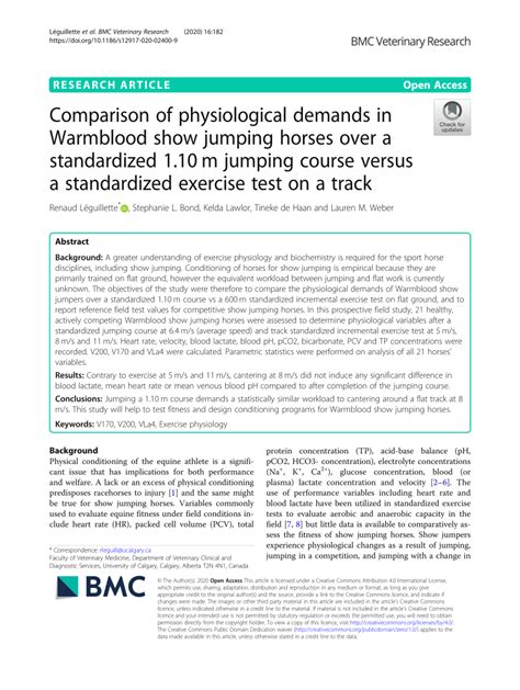 Comparison of physiological demands in Warmblood show …