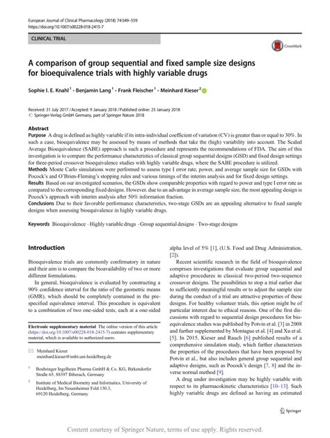 Comparison of sequential and fixed-sample designs in a …