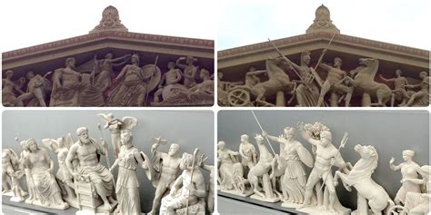 Comparison of the east and west pediments of the temple of