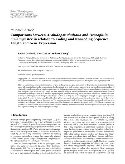 Comparisons between Arabidopsis thaliana and Drosophila