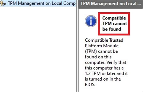 Compatible tpm cannot be found dell.  Oct 9, 2022 · If this doesn't wo...