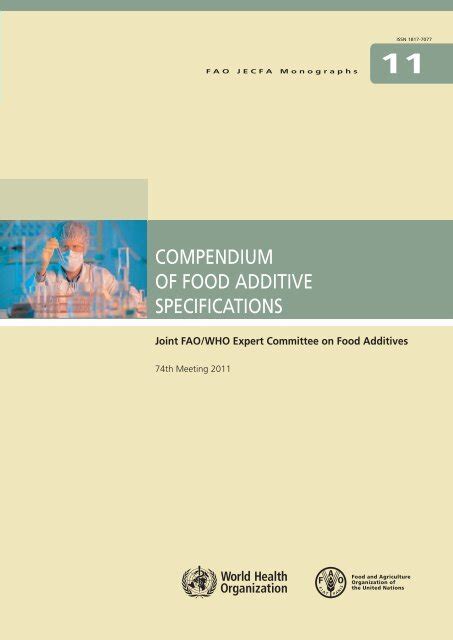 Compendium Of Food Additive Specifications