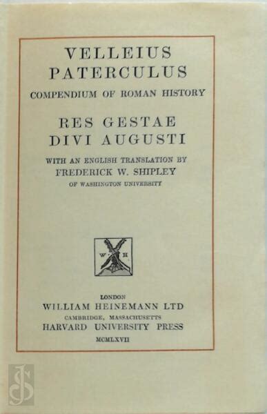 Read Compendium Of Roman History  Res Gestae Divi Augusti By Velleius Paterculus