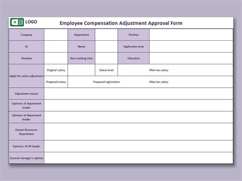 Compensation Adjustment Form Template Sample Templates Sample Templates