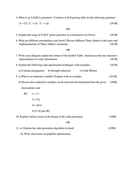 Compiler Design Question Paper Myptf