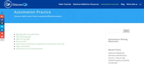 Complete List of Awesome Websites to Practice Automation Testing.