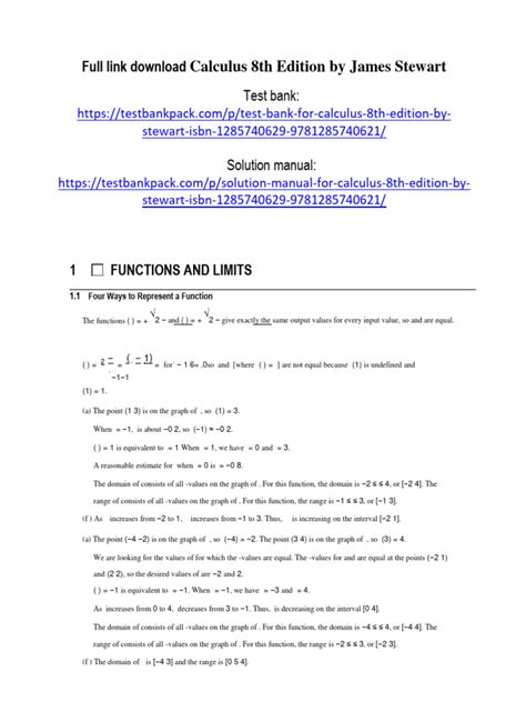 Complete Solution Manual Stewart Calculus 8th Edition Pdf