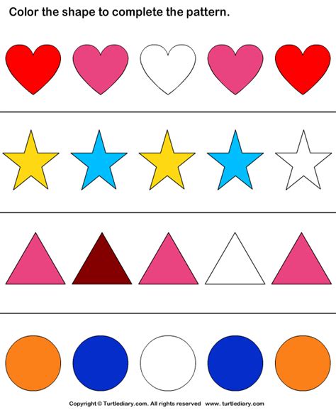 Complete The Shape Pattern Worksheet 5 Turtle Diary