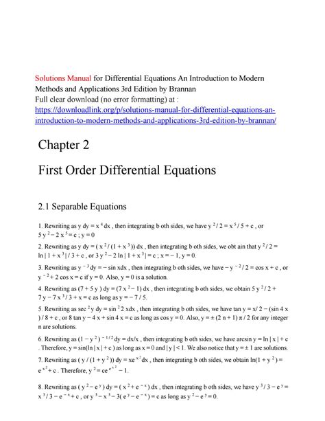 Complete solutions manual for an introduction to differential equations and their applications. - Alfa romeo 145 146 workshop manual.