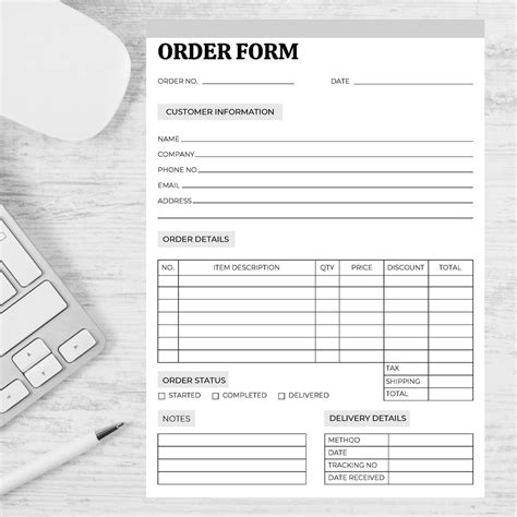 Complete the order form