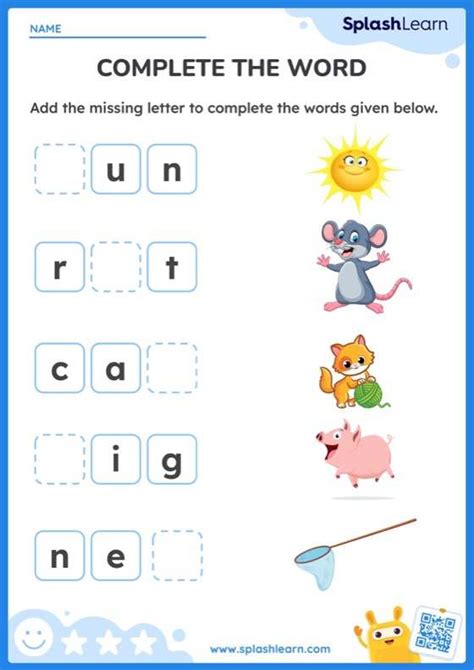 Complete the words by filling missing letters.  Look carefully and try...