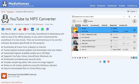 Independent update of the Tube to Mp3 version of Moveable Mediahuman