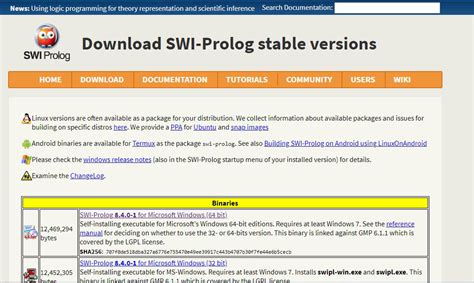 Complimentary access of Portable Swi - Prolog 7.2.3