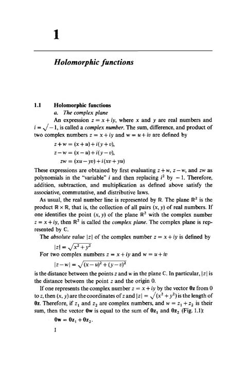 Complex Analysis Notes I Holomorphic Function Complex Analysis