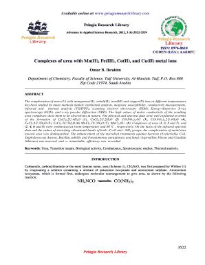 Complexes of urea with Mn(II), Fe(III), Co(II), and Cu(II) metal …