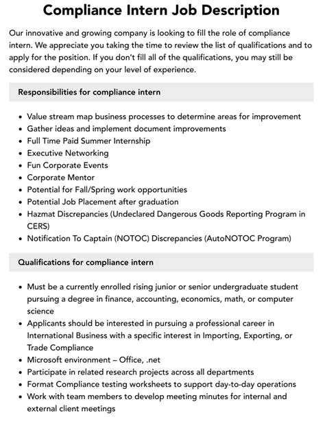 Compliance internships. Sep 20, 2023 · BDO South Africa: YES Compliance Internships 2023 / 2024 has become available in Gauteng for unemployed graduates in possession of the below qualifications. If interested, kindly check the below requirements. STREAK OF LUCK! BDO South Africa invites unemployed graduates to apply for a 12-month Graduate / Internship Programme 2023 / 2024. The ... 